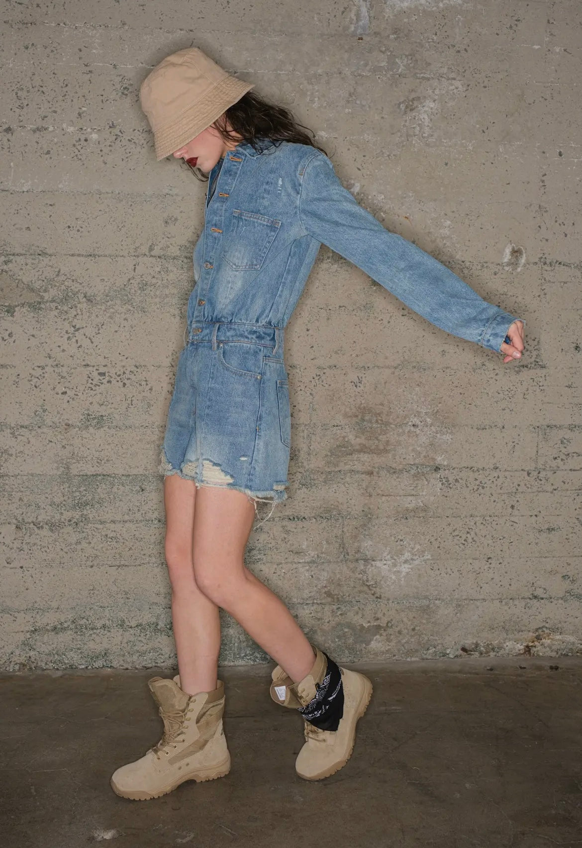 Denim Romper