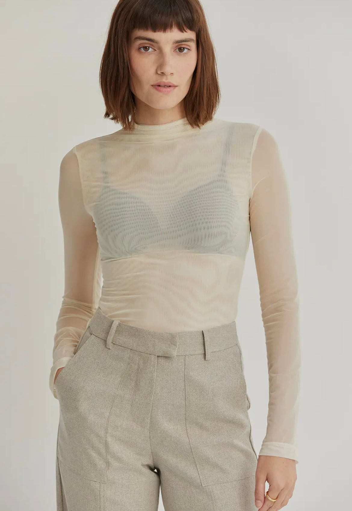 Ramona Mock Neck
Mesh Top